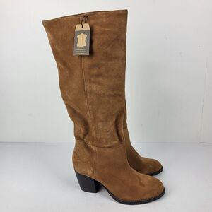Crevo Women's Boots Size 8.5 Atty Suede Chestnut Leather Suede Shoes Riding